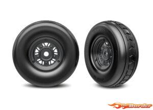 Traxxas Tires & Wheels, Assembled, Glued (Pro Scale Sand Car Black Chrome Wheels, Dual Profile Tires (3.2" Outer, 4.9" Inner), Foam Inserts) (Front) (1 Left, 1 Right) 10972-BLKC
