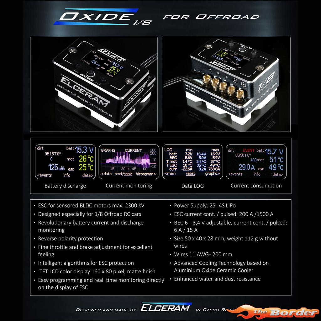 Elceram OXIDE 1/8 G1 ESC 200Amp ELC011 - Afbeelding 2