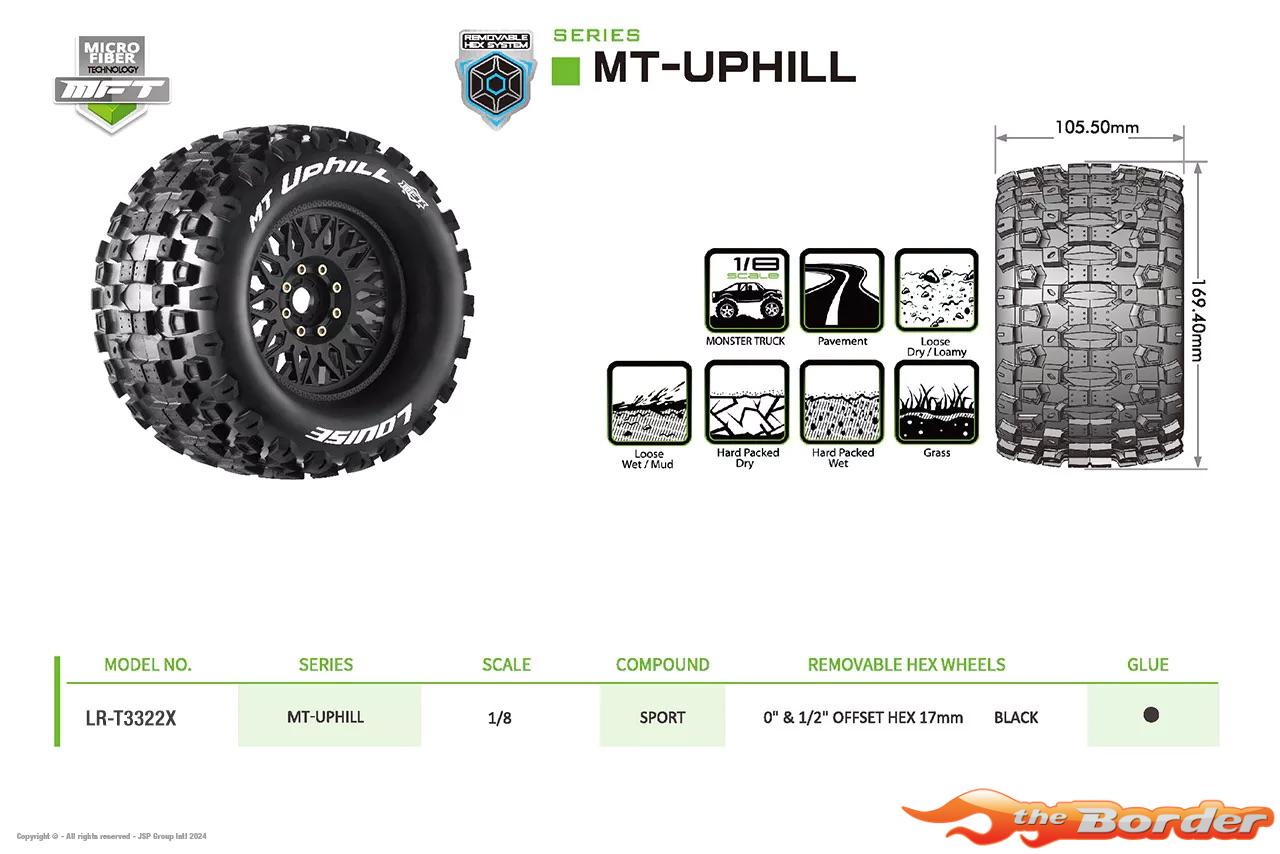 LouiseRC MFT MT-Uphill Tyres for 1/8 Monster Truck (2) LR-T3322X - Afbeelding 6