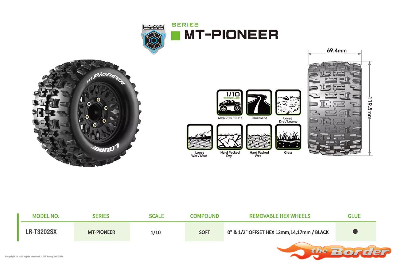 LouiseRC MT-Pioneer Traxxas Stampede Tires – Removable Hex (12mm, 14mm, 17mm) (F/R) LR-T3202SX