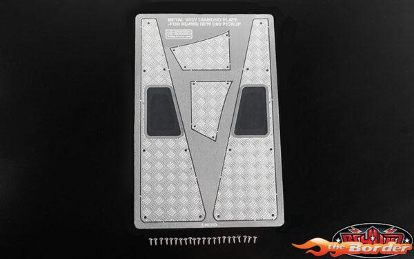 RC4WD Steel Front Side Hood Diamond Plates for RC4WD Gelande II 2015 Land Rover Defender D90 RC4VVVC1085