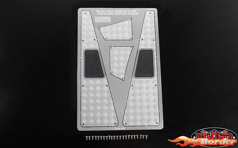 RC4WD Steel Front Side Hood Diamond Plates for RC4WD Gelande II 2015 Land Rover Defender D90 RC4VVVC1085