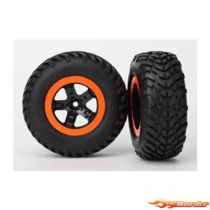 Traxxas Tires & Wheels, Assembled, Glued (SCT Black/Orange) 5864