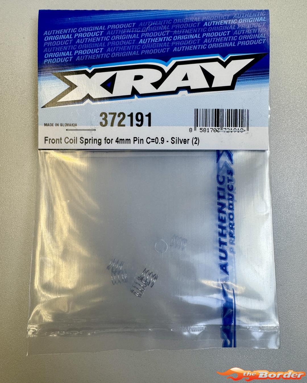 XRAY Front Coil Spring for 4mm Pin C=0.9 Silver (2) 372191