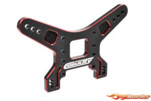 Corally Shock Tower - Rear - 4mm - Alu 7075 - Hard Anodized Black/Red - 1 Pc C-00140-168
