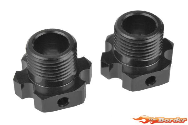 Corally Wheel Hex Adapter - XB PRO - Lightened - Aluminum 7075 - Black - 2 Pcs C-00180-1097