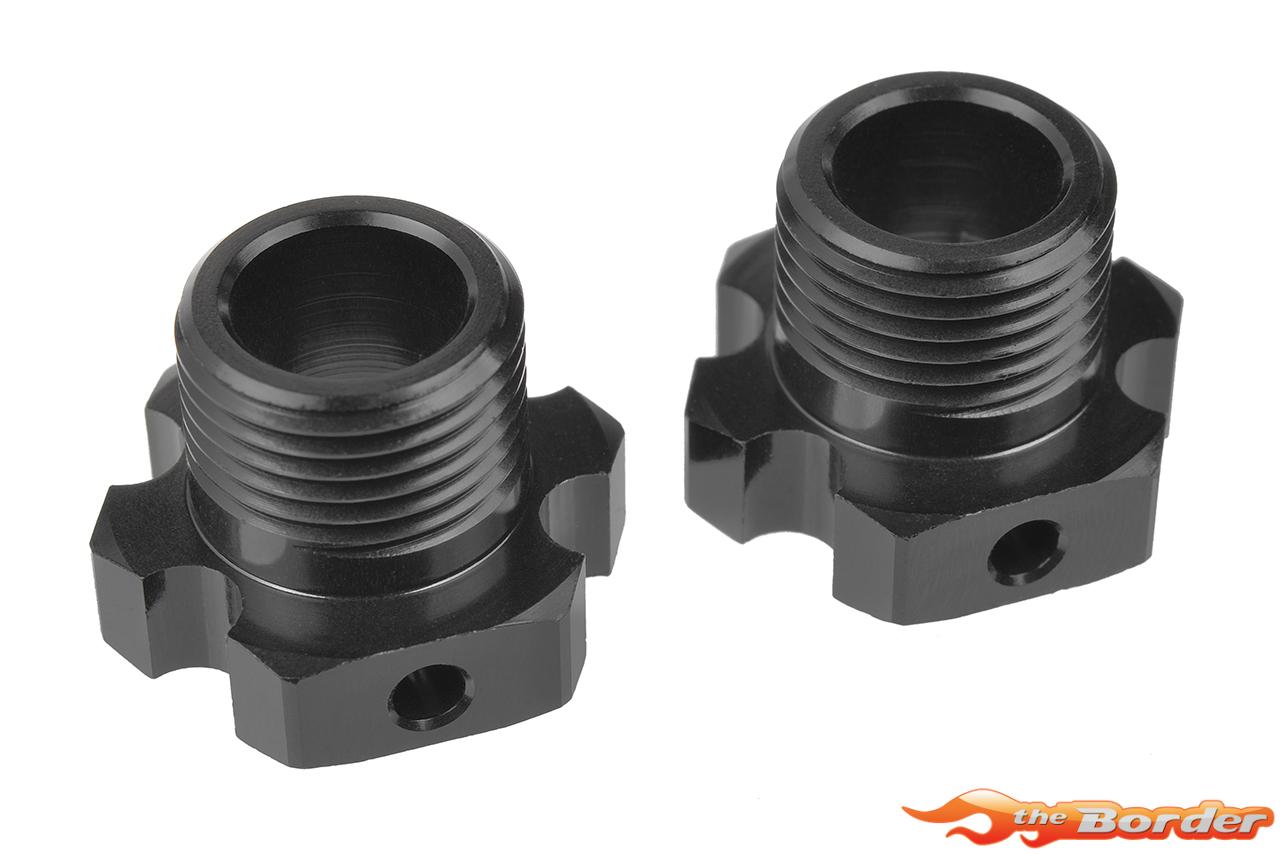 Corally Wheel Hex Adapter - XB PRO - Lightened - Aluminum 7075 - Black - 2 Pcs C-00180-1097