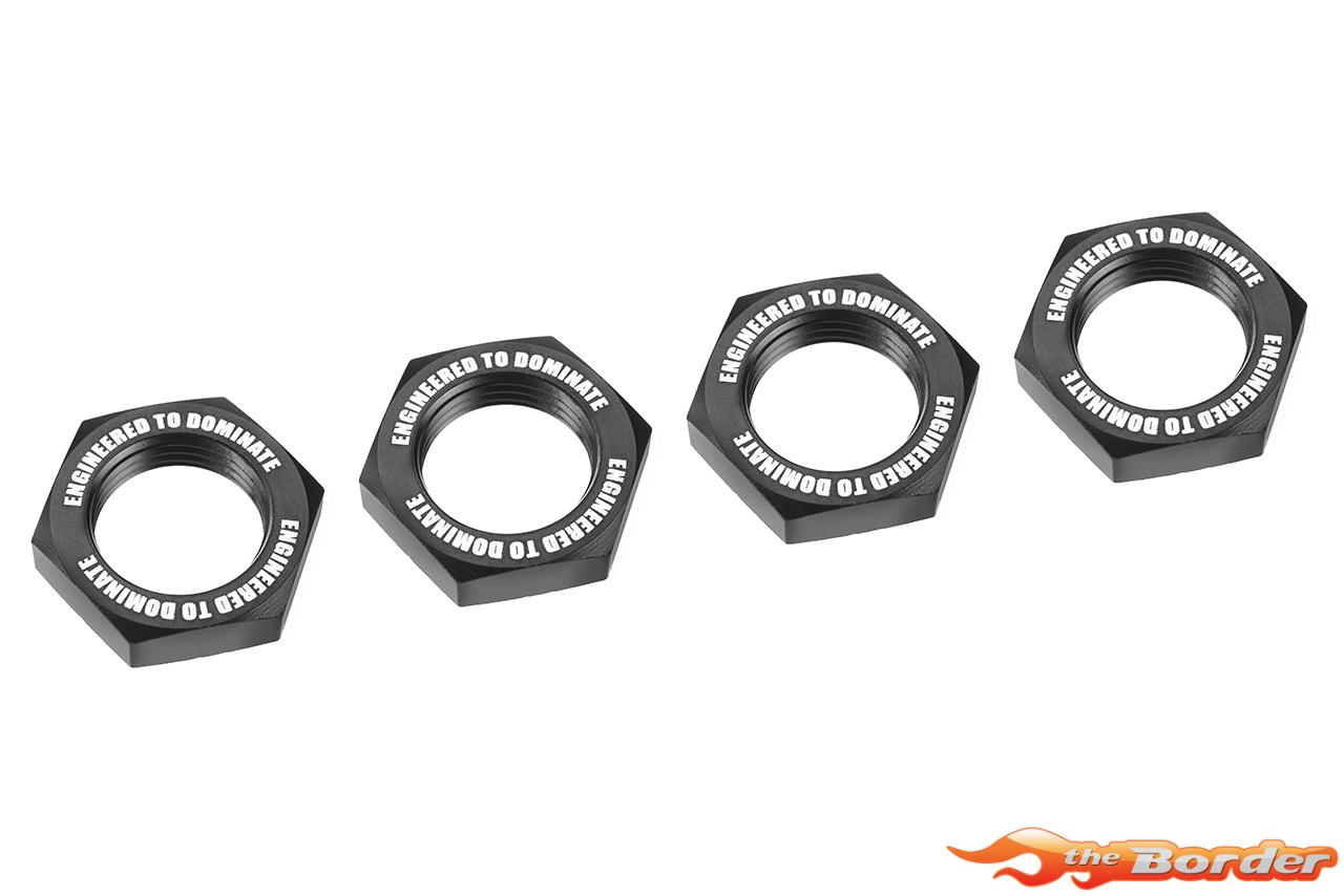 Corally Wheel Nut - Serrated - Aluminum - Black - 4 Pcs C-00180-1117