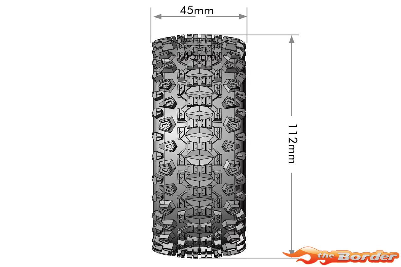 LouiseRC SC-Uphill Traxxas Slash Tires - Removable Hex (12mm, 14mm, 17mm) (F/R) LR-T3223SB - Afbeelding 6