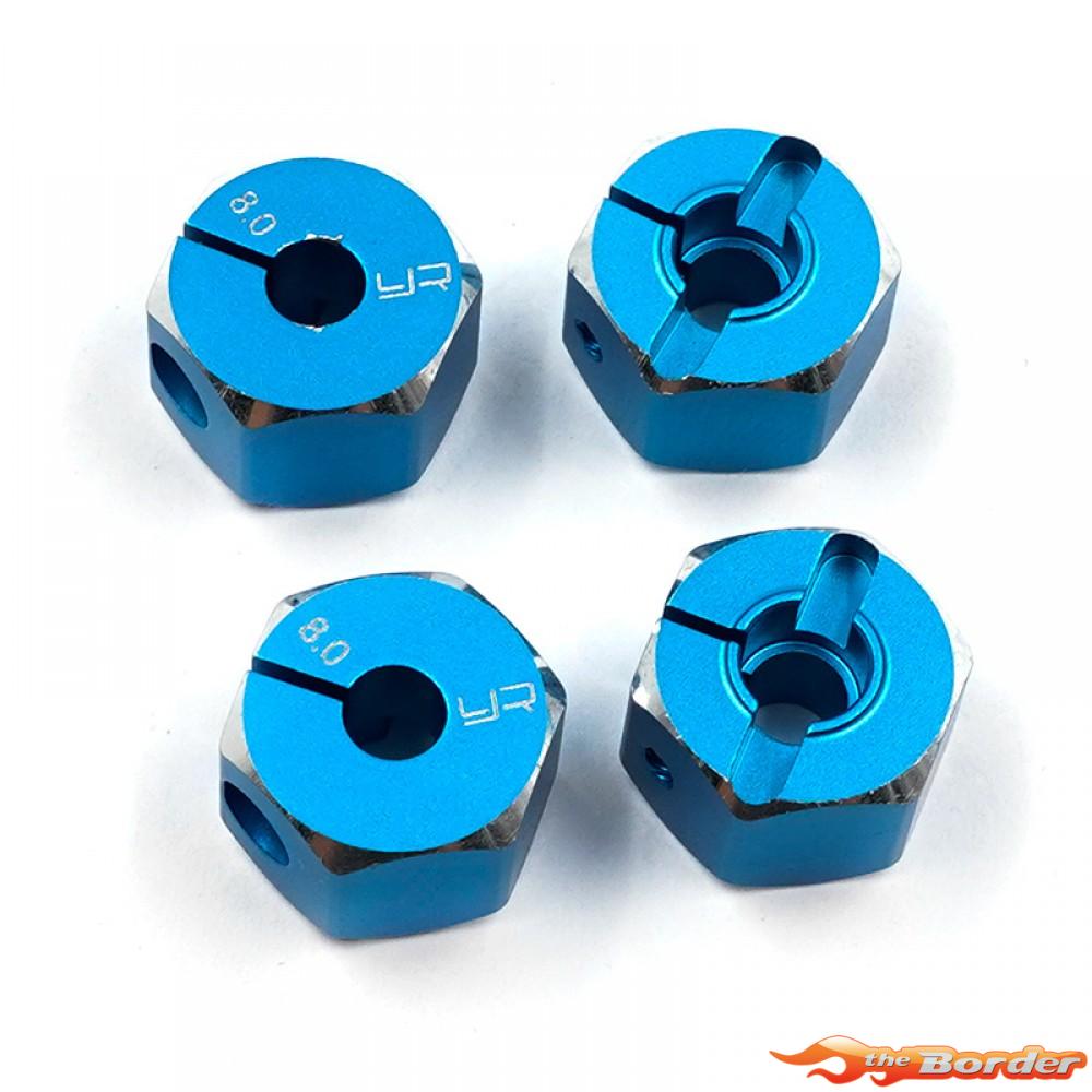 Yeah Racing Alum. Wheel Adapter Set thick 8mm (BU) for All 1/10 Touring Car WA-041