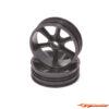 ContactRC JC 6 Spoke 2.2 2WD Front Black Wheel (2) - CAT/Cougar 2K CR894