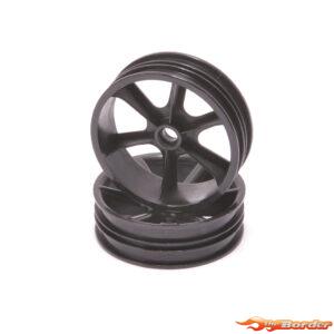 ContactRC JC 6 Spoke 2.2 2WD Front Black Wheel (2) - CAT/Cougar 2K CR894