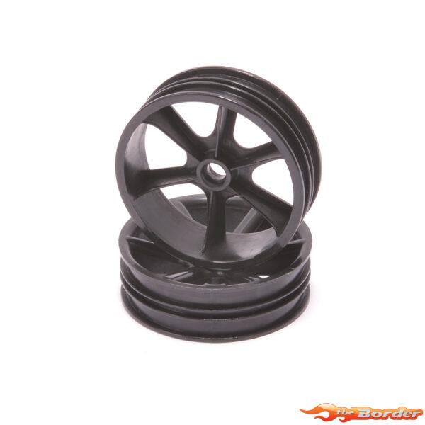 ContactRC JC 6 Spoke 2.2 2WD Front Black Wheel (2) - CAT/Cougar 2K CR894