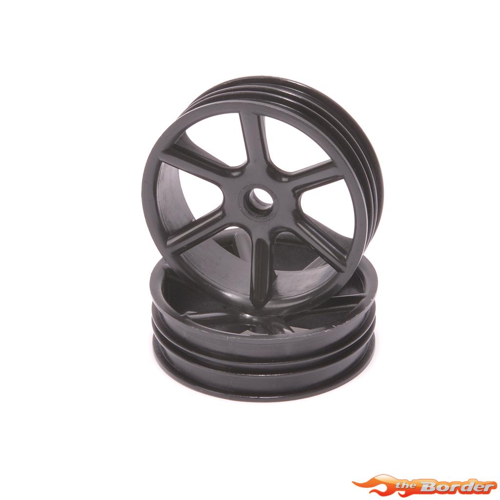 ContactRC JC 6 Spoke 2.2 2WD Front Black Wheel (2) - CAT/Cougar 2K CR894 - Afbeelding 3