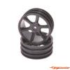 ContactRC JC 6 Spoke 2.2 4WD Front Black Wheel (2) - CAT/Cougar 2K CR891