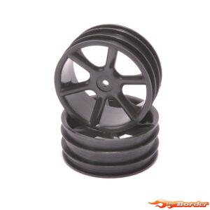 ContactRC JC 6 Spoke 2.2 4WD Front Black Wheel (2) - CAT/Cougar 2K CR891