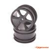 ContactRC JC 6 Spoke 2.2 Rear Black Wheel (2) - CAT/Cougar 2K CR888