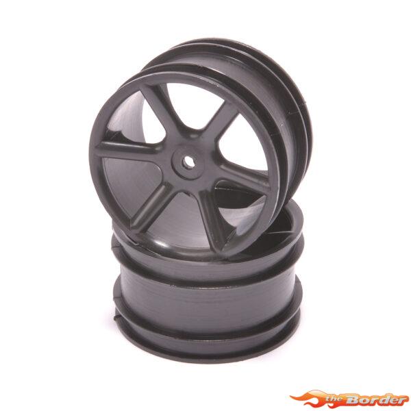 ContactRC JC 6 Spoke 2.2 Rear Black Wheel (2) - CAT/Cougar 2K CR888