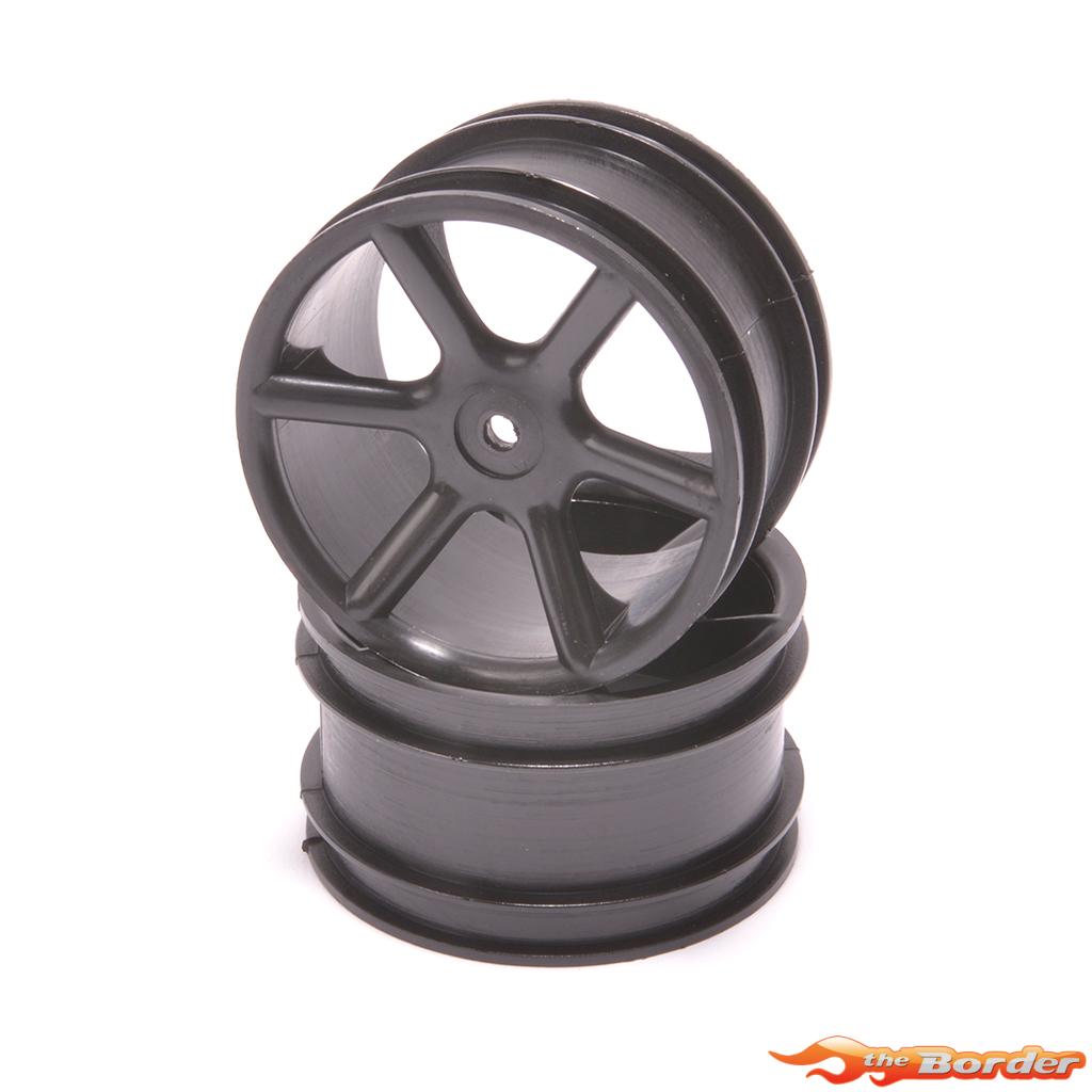 ContactRC JC 6 Spoke 2.2 Rear Black Wheel (2) - CAT/Cougar 2K CR888