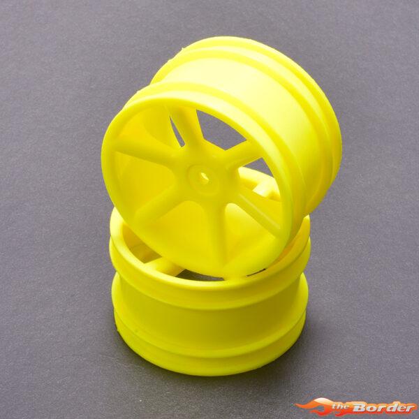 ContactRC JC 6 Spoke 2.2 Rear Yellow Wheel (2) - CAT/Cougar 2K CR889