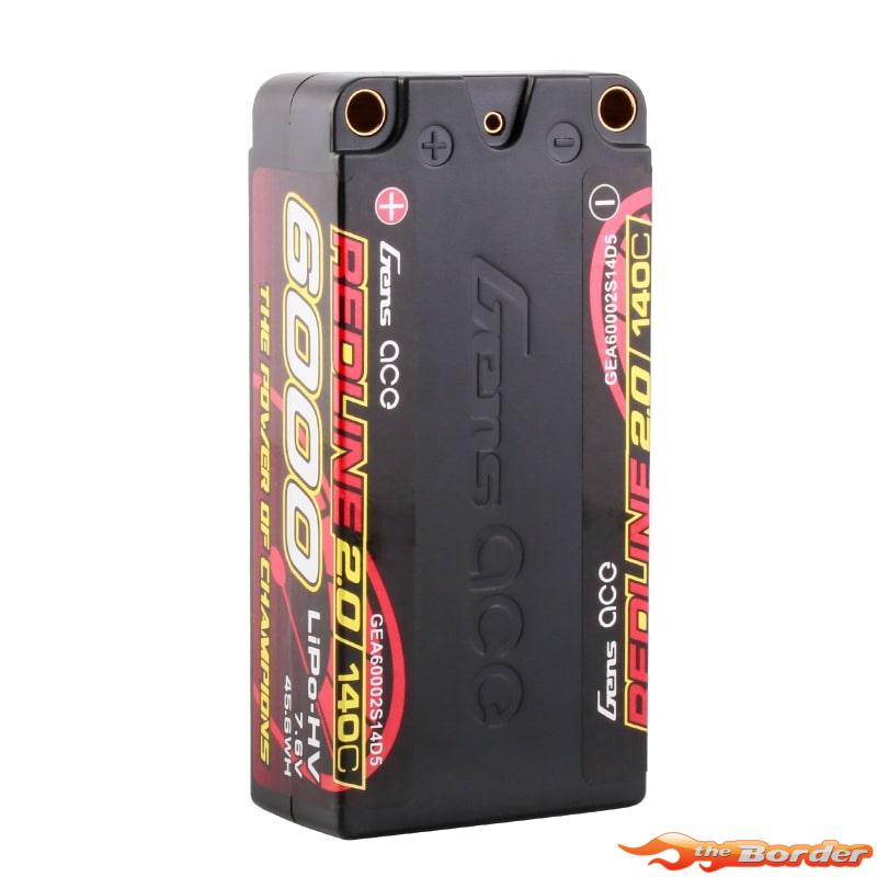 GensAce RedLine 2.0 Shorty 6000mAh HV 7.6V 2S1P 5mm Bullet 140C - Afbeelding 4