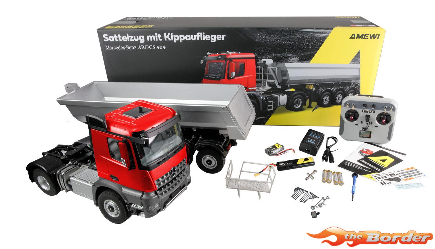 Amewi Mercedes-Benz Arocs 4x4 LKW + Trailer (Metaal 1/14 Elektrisch) 22695 - Afbeelding 4