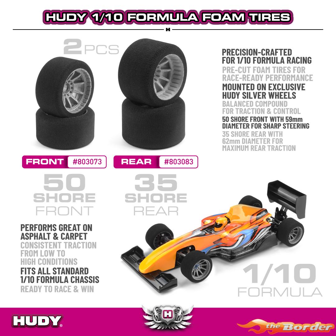 Hudy 1/10 Formula 1 Foam Tire 50 Shore - Front (2) 803073 - Afbeelding 4