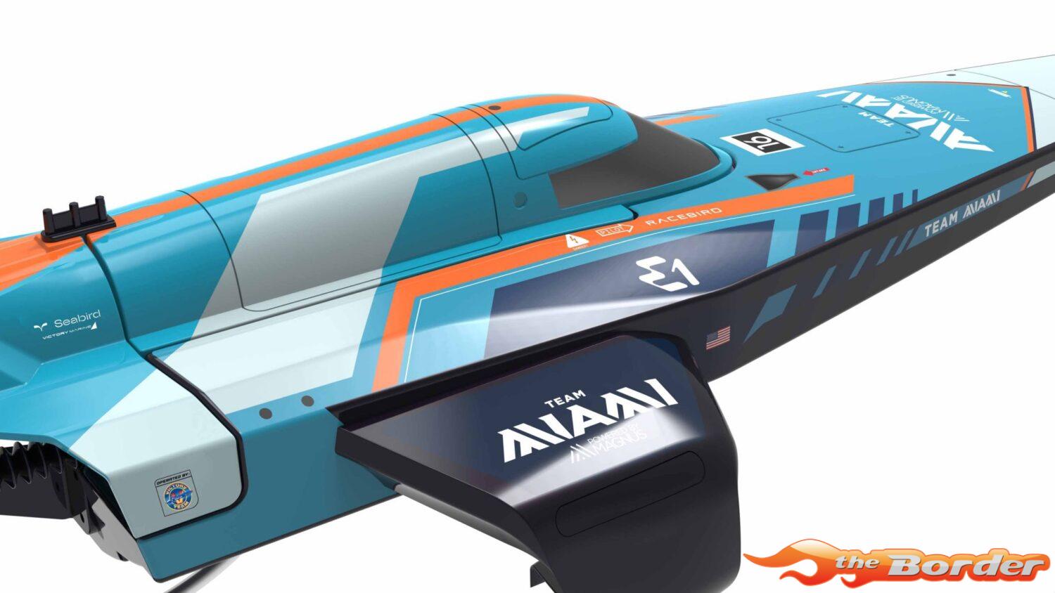Joysway E1 RaceBird 545mm RTR Hydrofoil Boat Team MIAMI JW8608MIAMI - Afbeelding 5