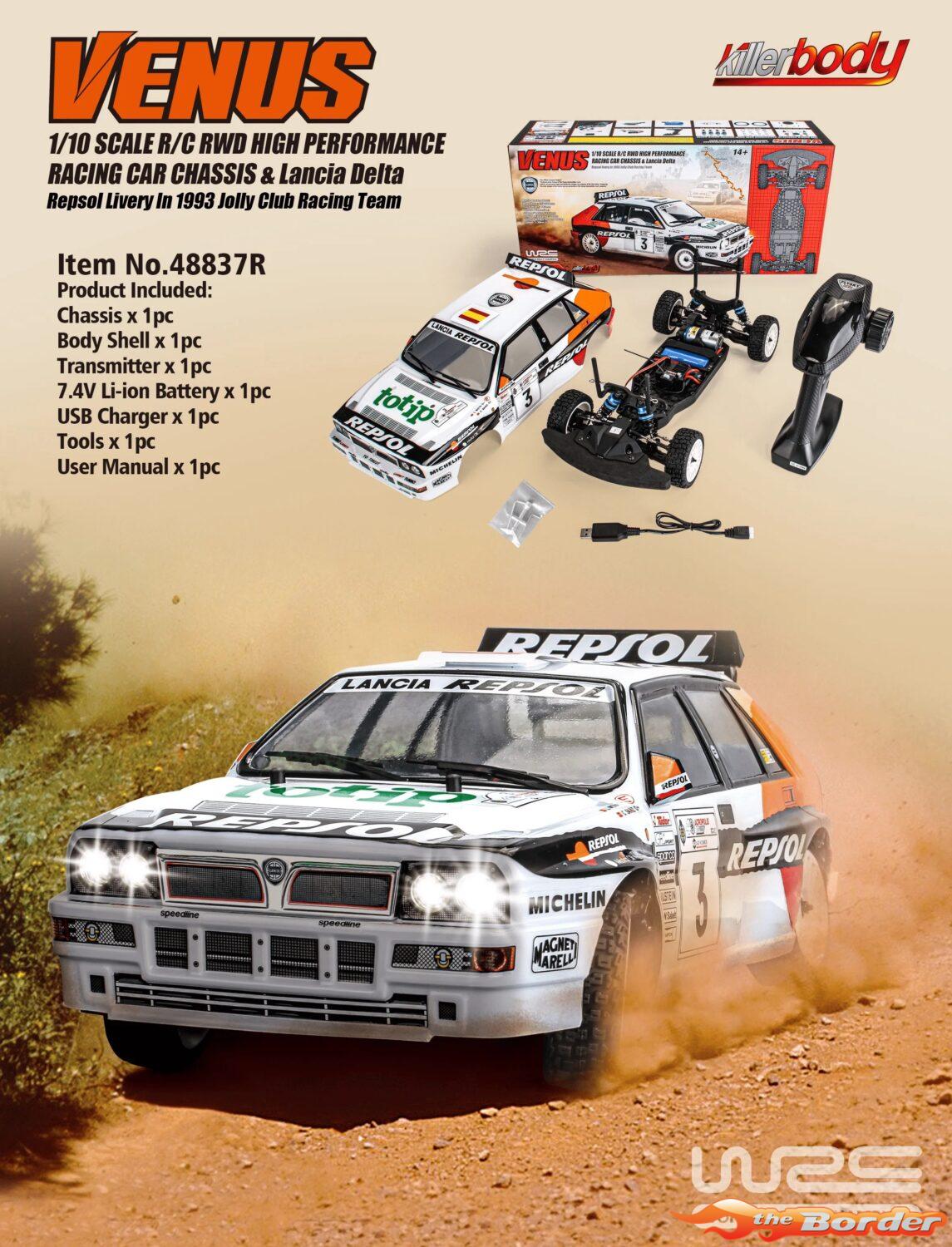 KillerBody Venus Lancia Delta RWD 1/10 Ready-To-Run Rally RC Car 48837R - Afbeelding 5