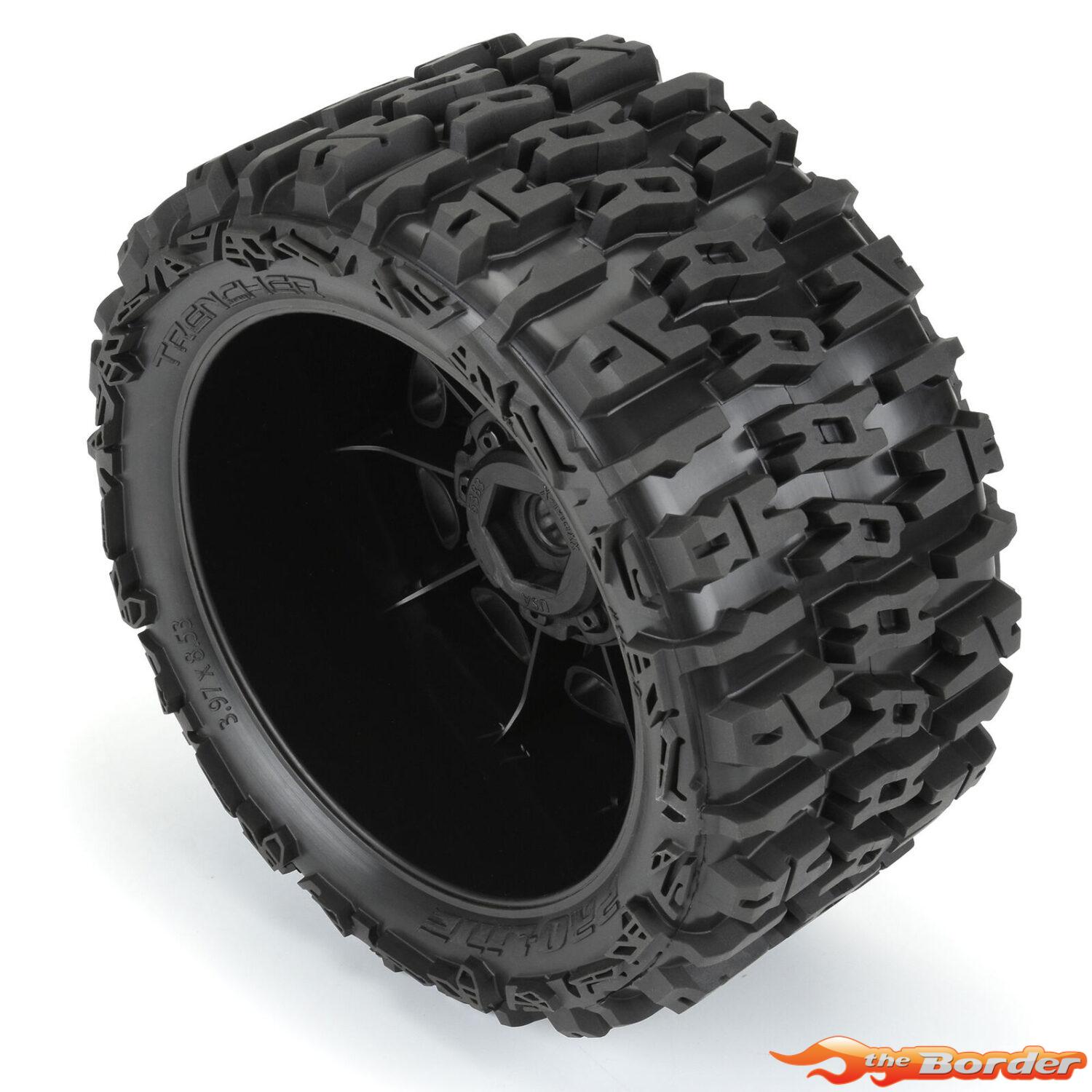 Proline Trencher F/R 5.7" Tires Mounted 24mm Black Raid 8x48 Hex (2) X-Maxx 1024010 - Afbeelding 5