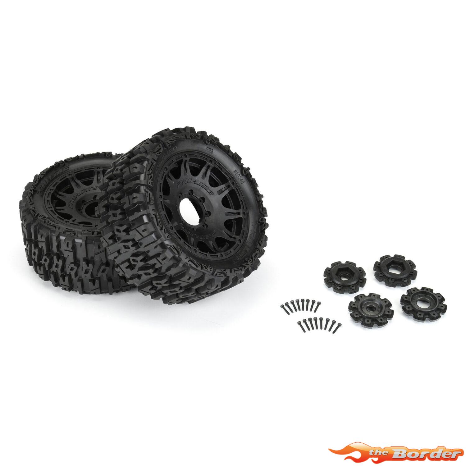 Proline Trencher F/R 5.7" Tires Mounted 24mm Black Raid 8x48 Hex (2) X-Maxx 1024010 - Afbeelding 4