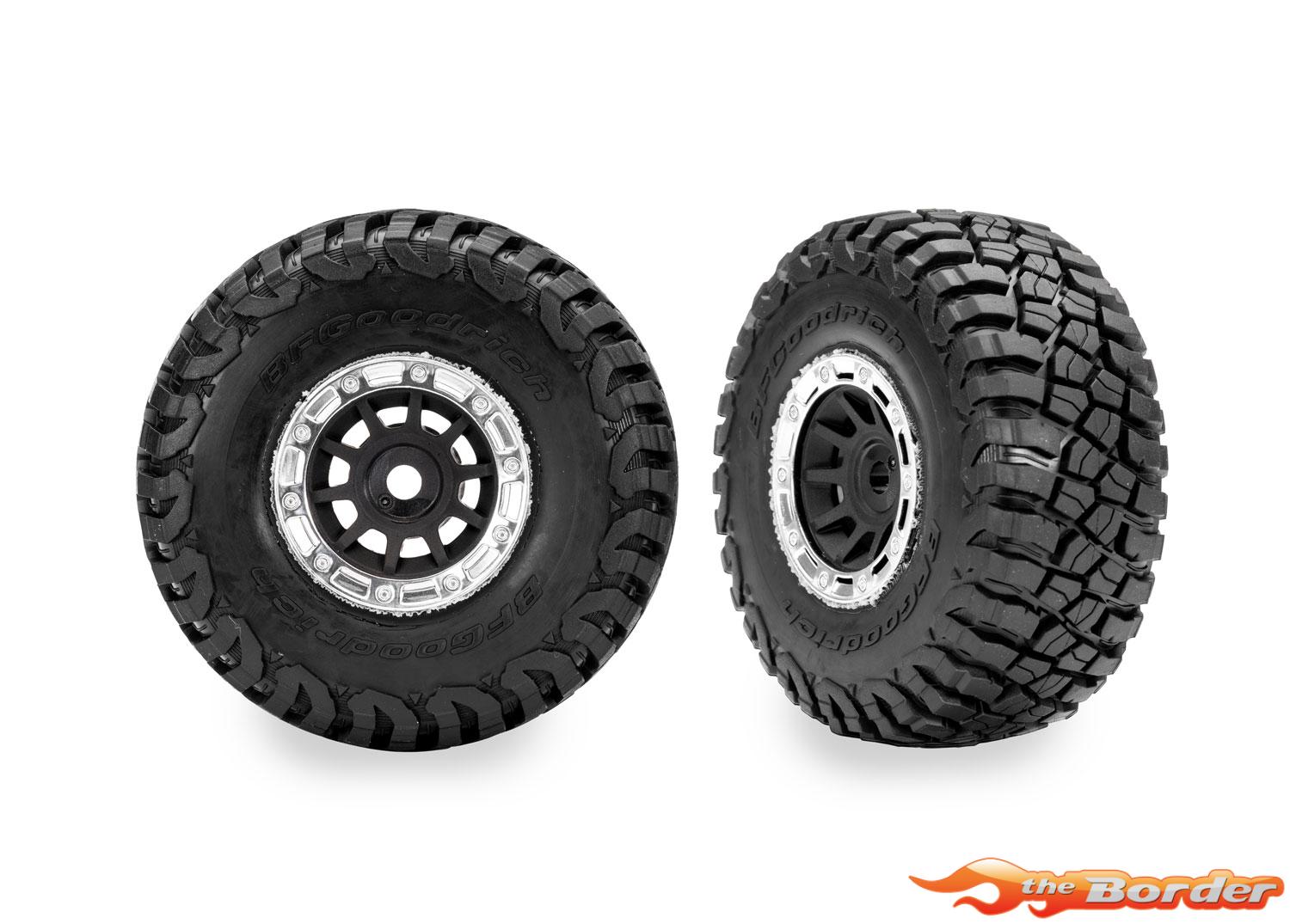 Traxxas 1.4" Black & Chrome Wheels w/ BFG Mud-Terrain Tires (2) 10870-STBLK