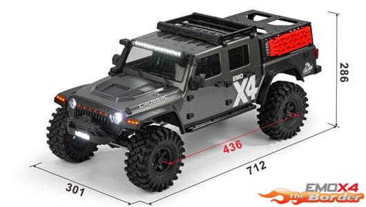 CrossRC Crawling kit - EMOX4 1/8 RTR Brushless kit (Grey) 90100176 - Afbeelding 2