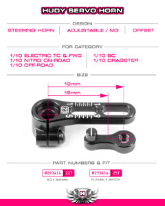 HUDY Alu Adjustable Clamp Steering Servo Horn - Ko Prop/Sanwa - 23T 293414