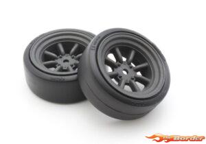Kyosho Fazer FZD2 1/10 Pre-Glued D-Tyres 8S Watanabe Wheel (2) FATH710BKD