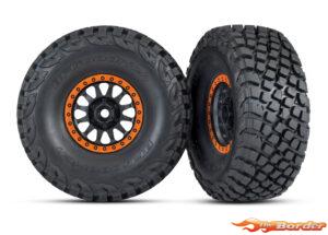 Traxxas Tires and wheels - Assembled & Glued (Method Racing wheels, Black/Orange/Beadlock) 8474-ORNG