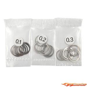 Yeah Racing 10x12mm Stainless Steel Spacer Set 0.1 / 0.2 / 0.3mm YA-0649