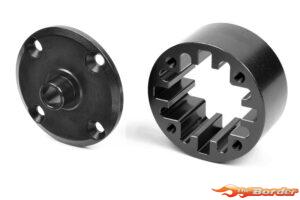 Corally Differential Case / Flange Center 35mm - Aluminium / Steel - 1 pc Black C-00180-686-B