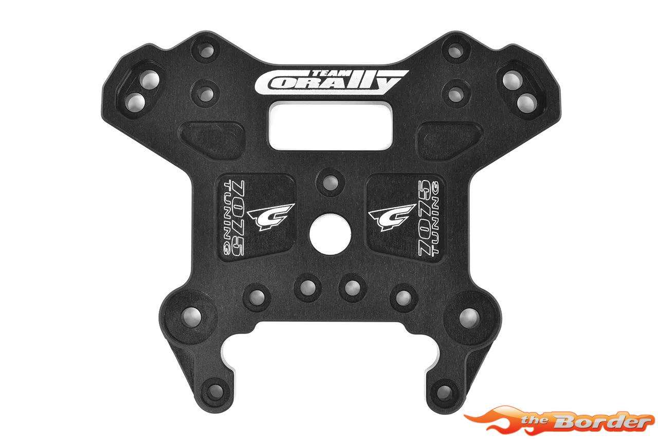 Corally Shock Tower MT G2 - Front Alu 7075 6mm - Hard Anodized Black (1) C-00180-1212