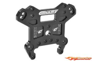 Corally Shock Tower MT G2 - Front Alu 7075 6mm - Hard Anodized Black (1) C-00180-1212