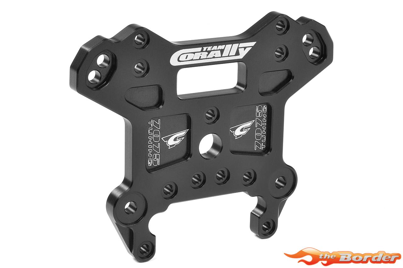 Corally Shock Tower MT G2 - Front Alu 7075 6mm - Hard Anodized Black (1) C-00180-1212