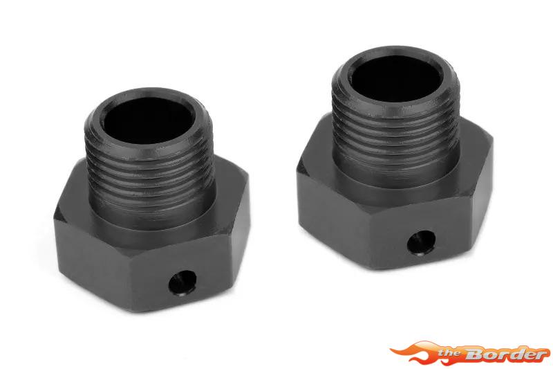 Corally Wheel Hex Adapter - Wide RTR - Aluminum black - 2 pcs C-00180-329-B