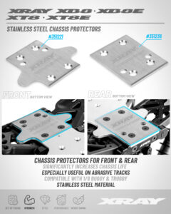 XRAY XB8/XB8E Stainless Steel Chassis Protector Front 351221