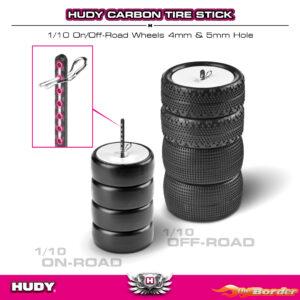 Hudy Carbon Tire Stick 1/10 On-Road & Off-Road Wheels With 4mm Mounting Hole (4) 105120