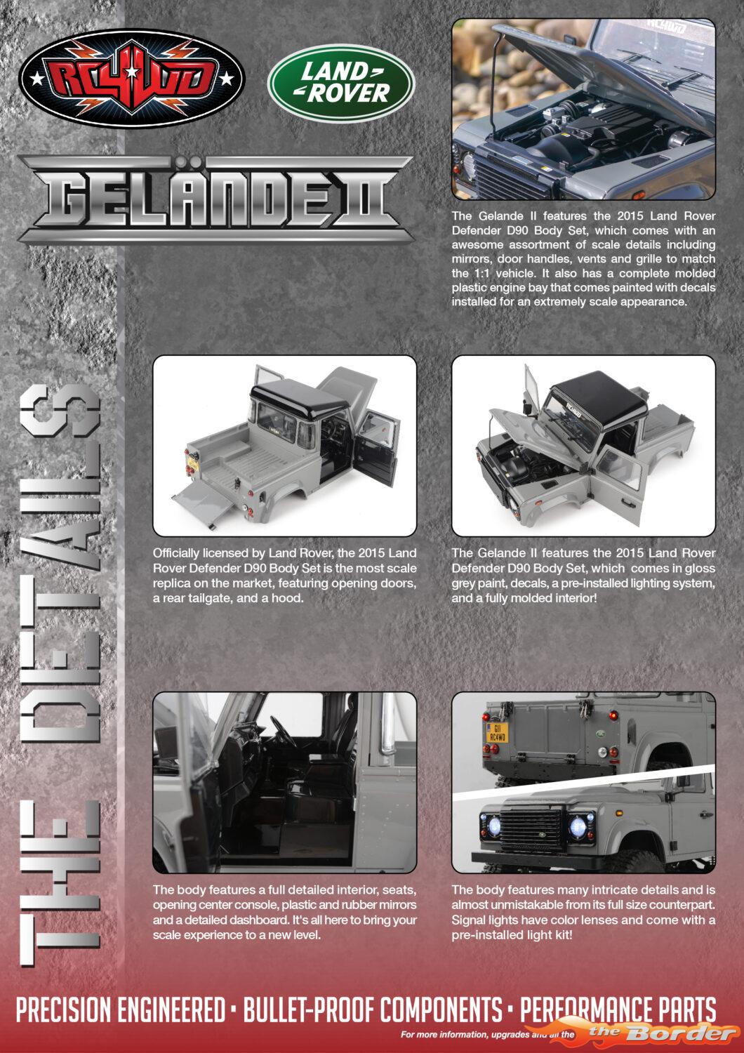 RC4WD Gelande II RTR w/Land Rover Defender D90 Hard Bodyset Grey RC4RTR0065 - Afbeelding 16