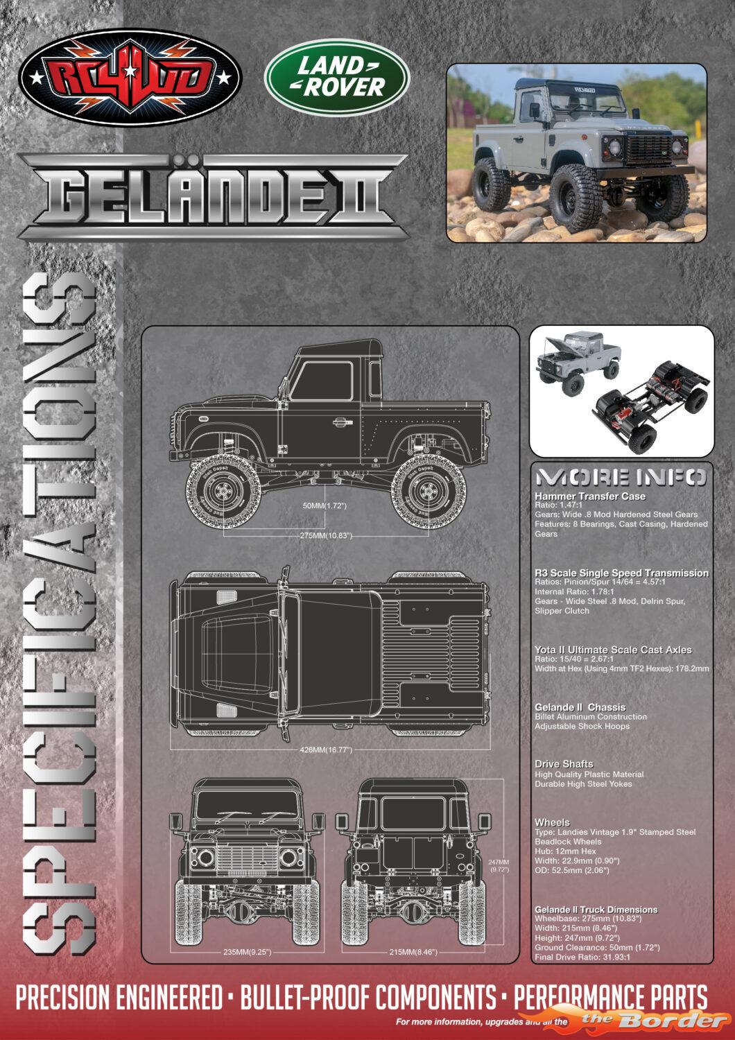 RC4WD Gelande II RTR w/Land Rover Defender D90 Hard Bodyset Grey RC4RTR0065 - Afbeelding 3