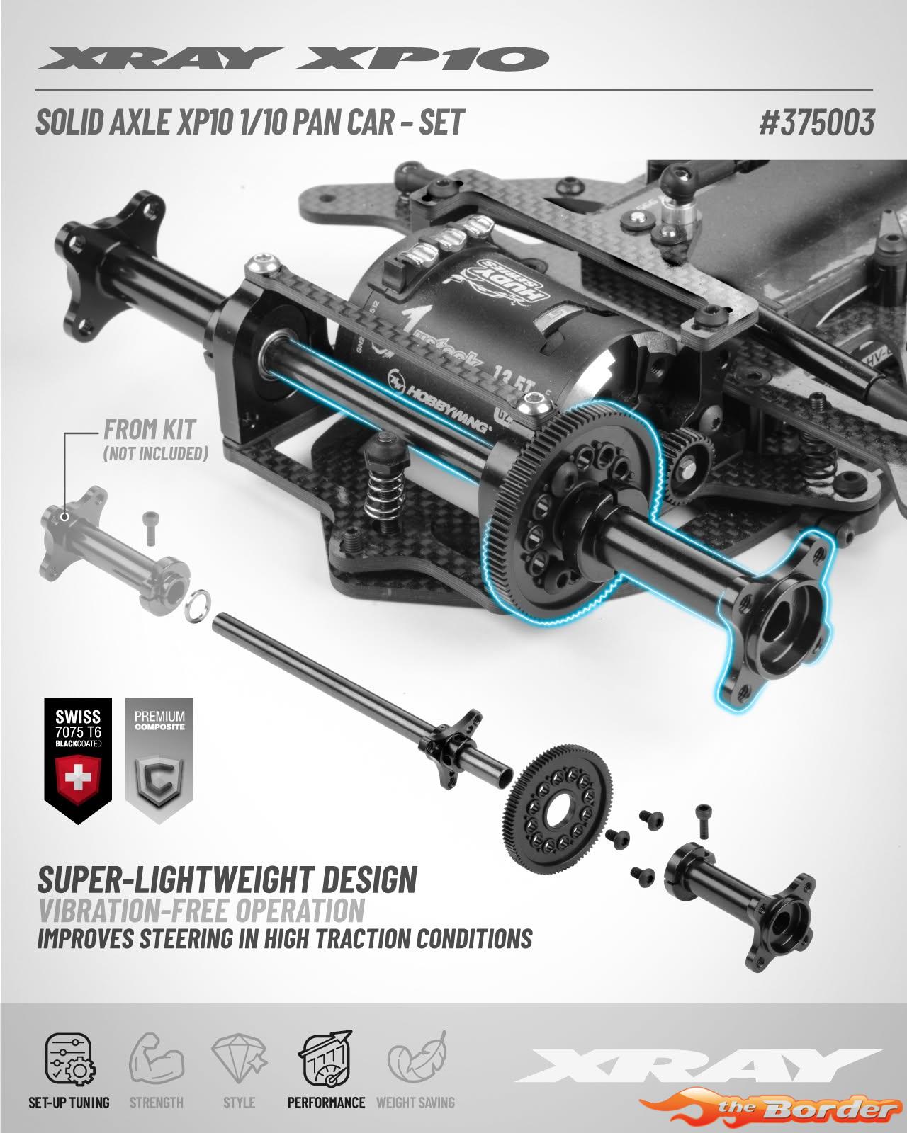 XRAY Solid Axle Set for XP10 - HUDY Spring Steel™ 375003 - Afbeelding 2