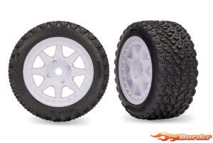Traxxas White Front Mini Rally Wheels w/Rally Tires (2) 10872-WHT