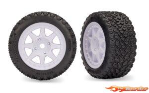 Traxxas White Rear Mini Rally Wheels w/Rally Tires (2) 10873-WHT