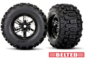 Traxxas X-Maxx Sledgehammer Belted Tires (2) Chrome 7871X